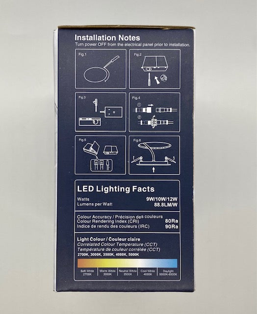 4" Round Slim LED, White Trim