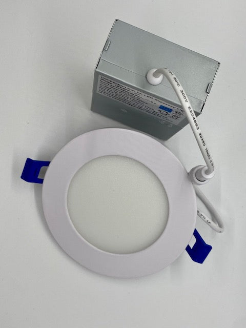 4" Round Slim LED, White Trim